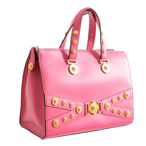 Versace Women's 100% Leather Fuchsia Pink Handbag Shoulder Bag - Picture 5 of 8